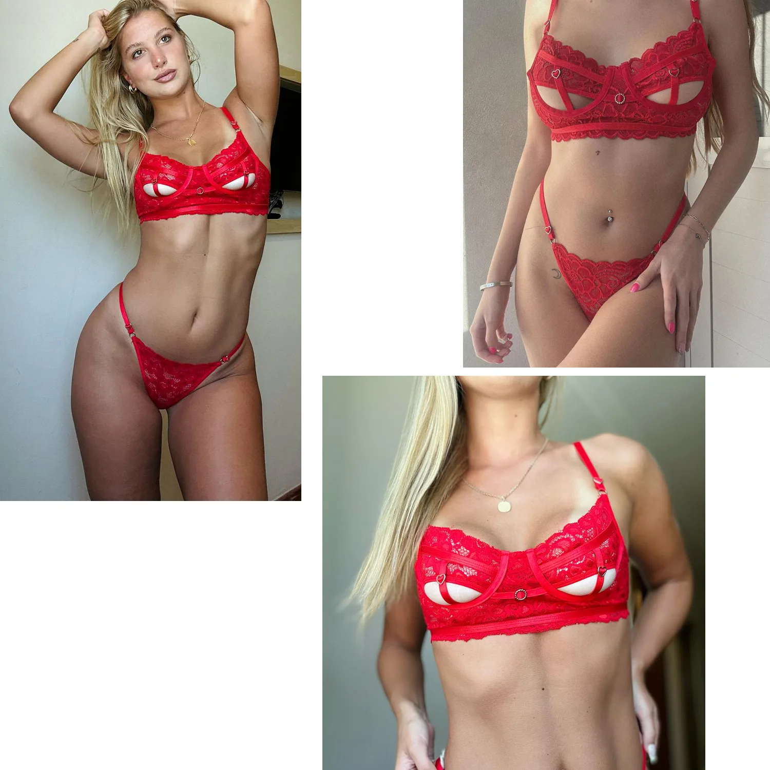 Conjunto Lenceria Puntilla Bralette Encaje (2036) Talle 85 al 100: imagen 8