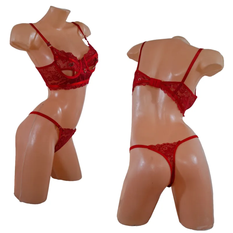 Conjunto Lenceria Puntilla Bralette Encaje (2036) Talle 85 al 100