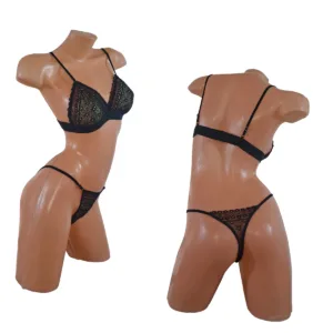 Conjunto Sexy Puntilla y Encaje Corpiño Sin Aro Colaless (art 5103) Talle 85 al 100: imagen 7