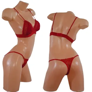 Conjunto Sexy Puntilla y Encaje Corpiño Sin Aro Colaless (art 5103) Talle 85 al 100: imagen 11