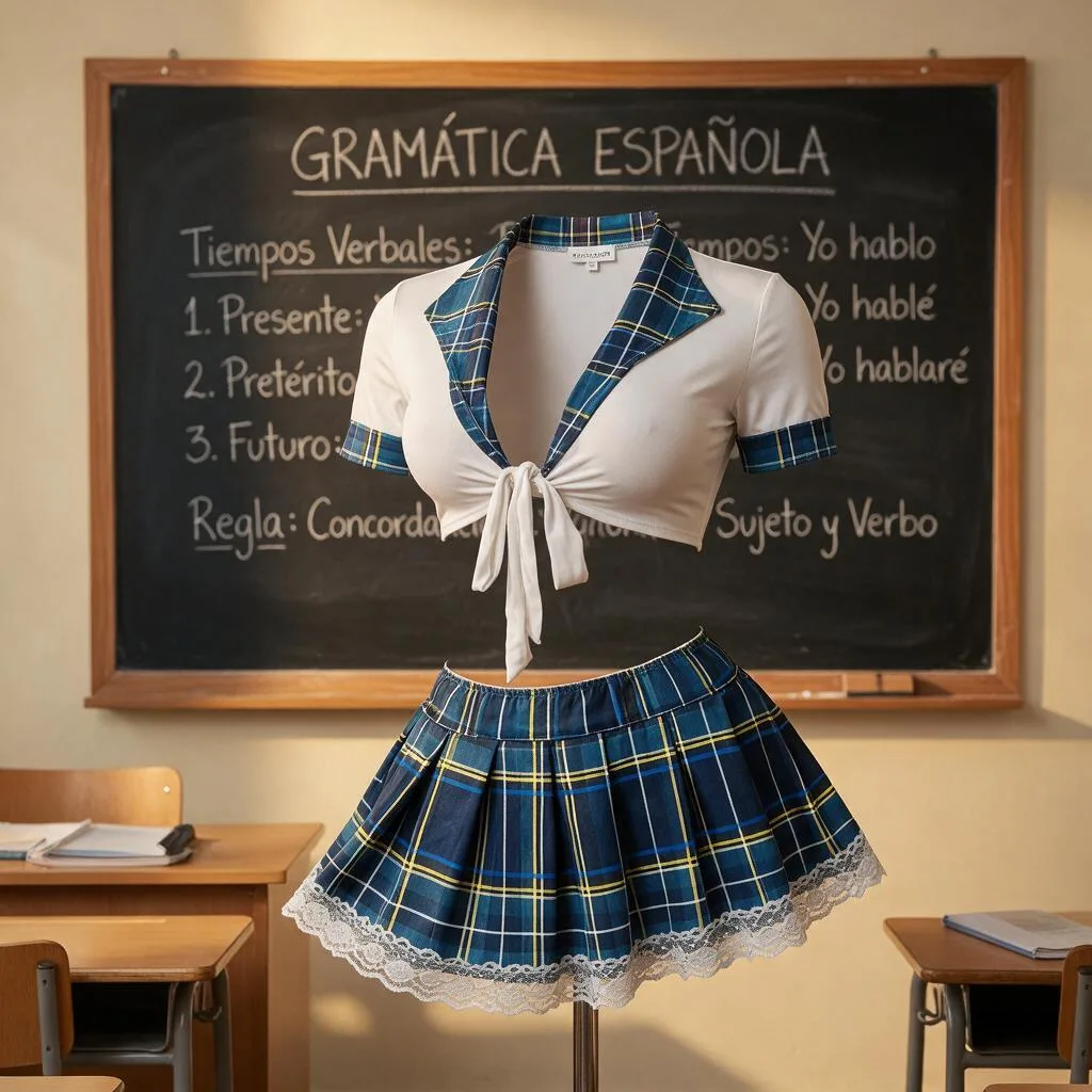 Disfraz Colegiala Escoces Blanco (AL251) Talle 80 al 110