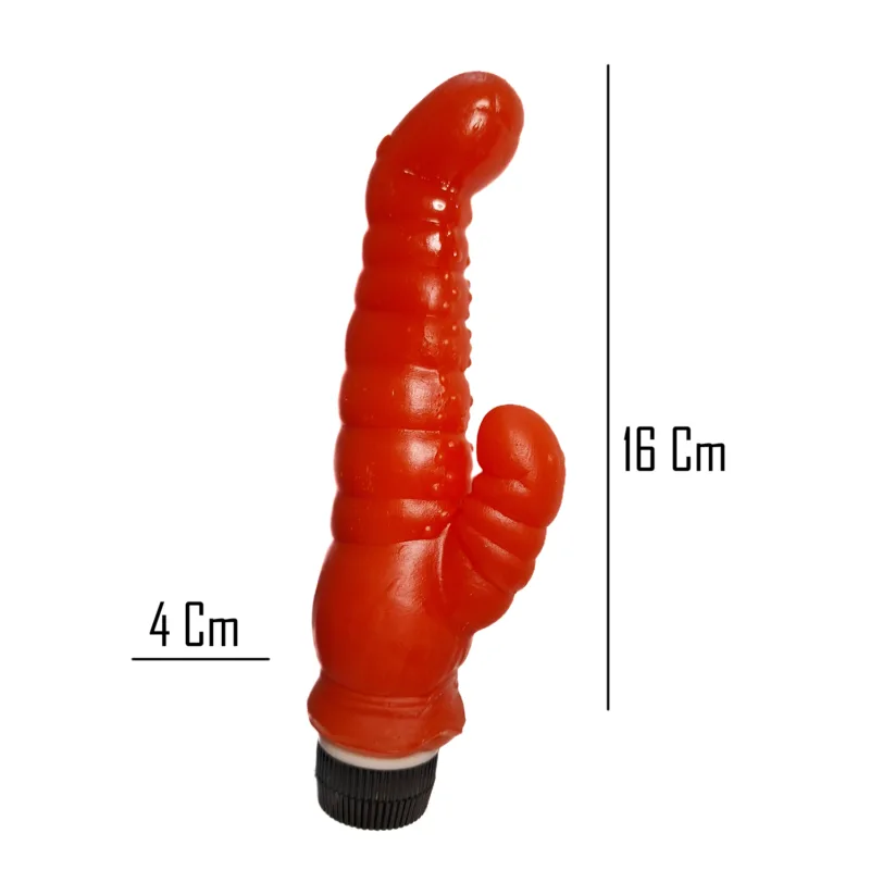Vibrador Dino Doble Rojo