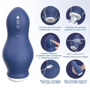 Masturbador Masculino Training Cup Vibra y Succiona: imagen 2