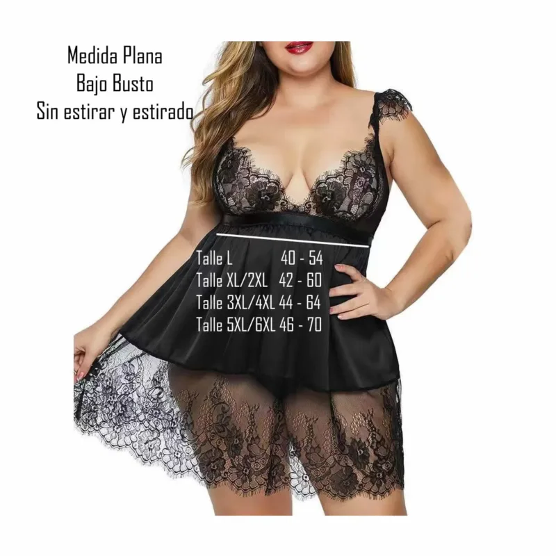 Camisolin Baby Doll Francesca de Puntilla (AL203) Talle 100 al 120